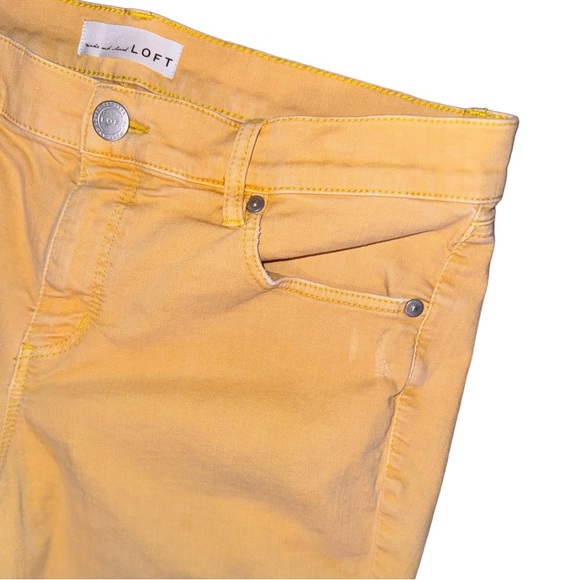 LOFT Modern skinny crop fray yellow jeans women’s size 8 - Picture 8 of 16